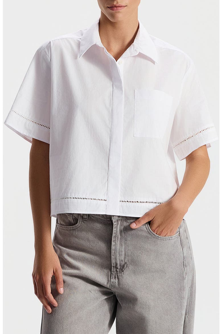 Stav Button-Down Short Sleeved Shirt, Main, color, White