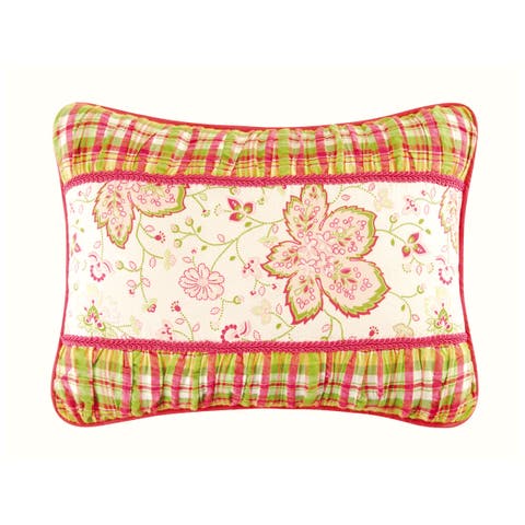 Colonial Williamsburg Plaid Border Pieced Accent Pillow, 12" x 16"