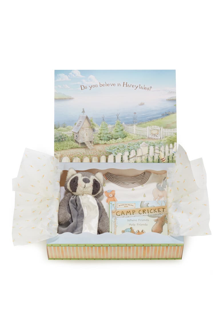 Roxy Sleepy Time Fitted Two-Piece Pajamas, Animal Buddy Blanket & Book Set, Main, color, GREY