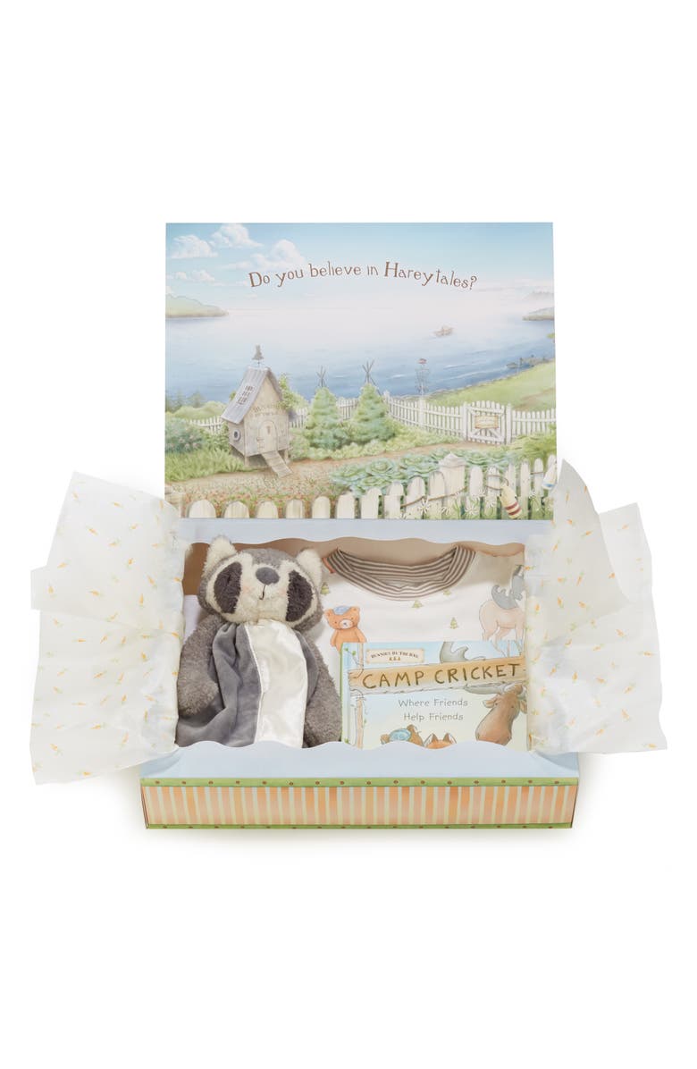 Bunnies by the Bay Roxy Sleepy Time Fitted Two-Piece Pajamas, Animal Buddy Blanket & Book Set, Main, color, 