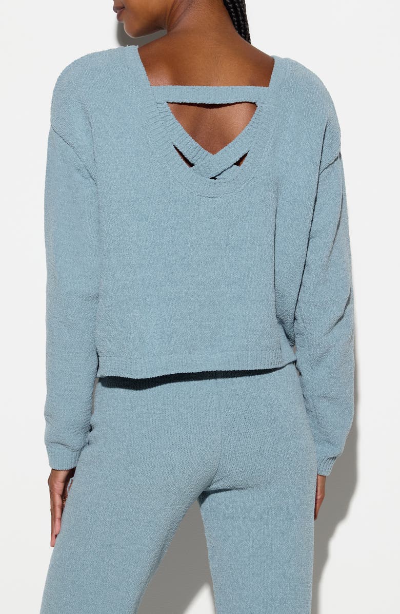 Spiritual Gangster Blaire Chenille Sweater, Alternate, color, Ocean Fog