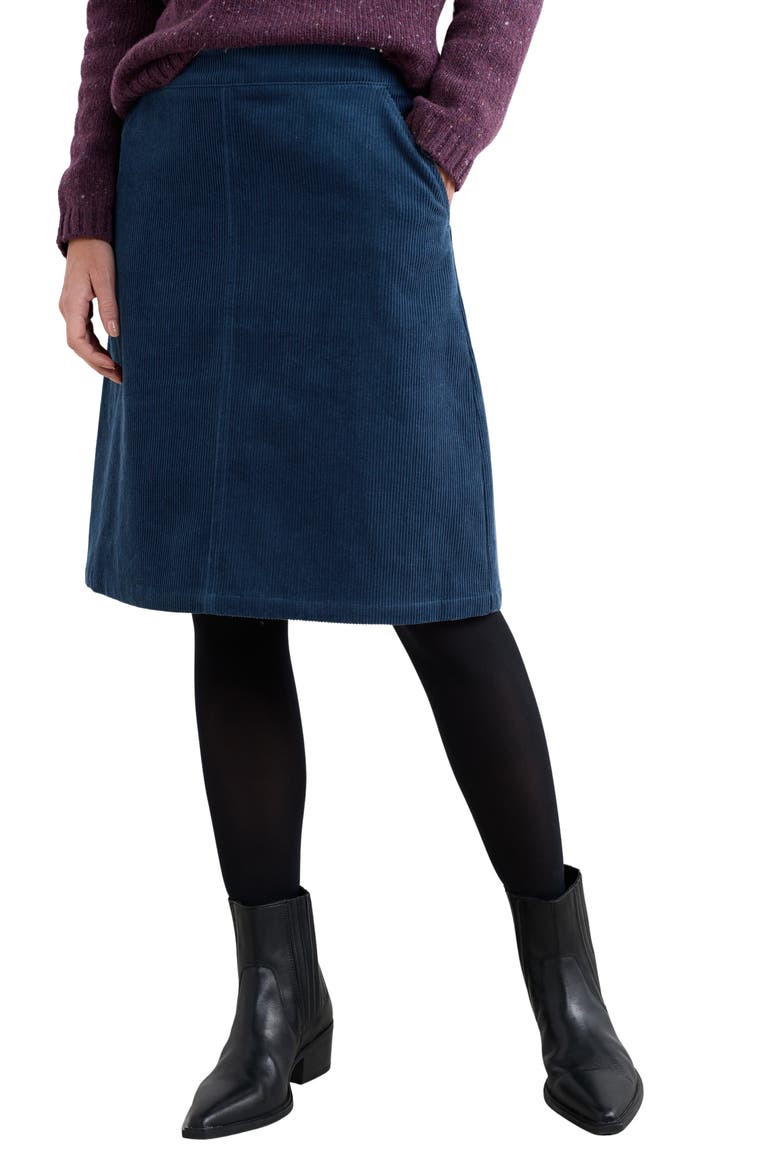 Dovetail Organic Cotton Corduroy Skirt, Main, color, SEA CAVE