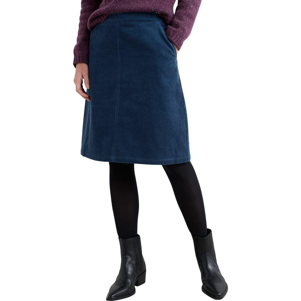 Seasalt Cornwall Dovetail Organic Cotton Corduroy Skirt In Blue