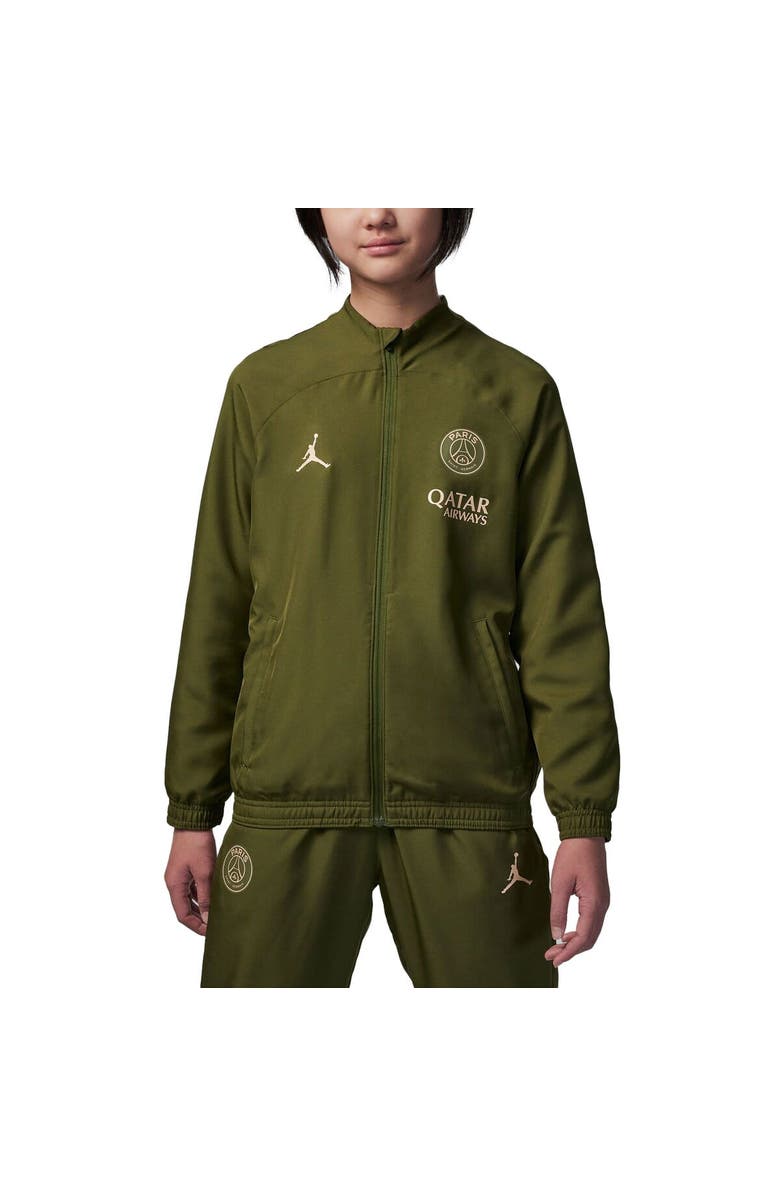 Jordan Brand Youth Jordan Brand Olive Paris Saint-Germain 2023/24 Strike Full-Zip Track Jacket, Main, color, Olive