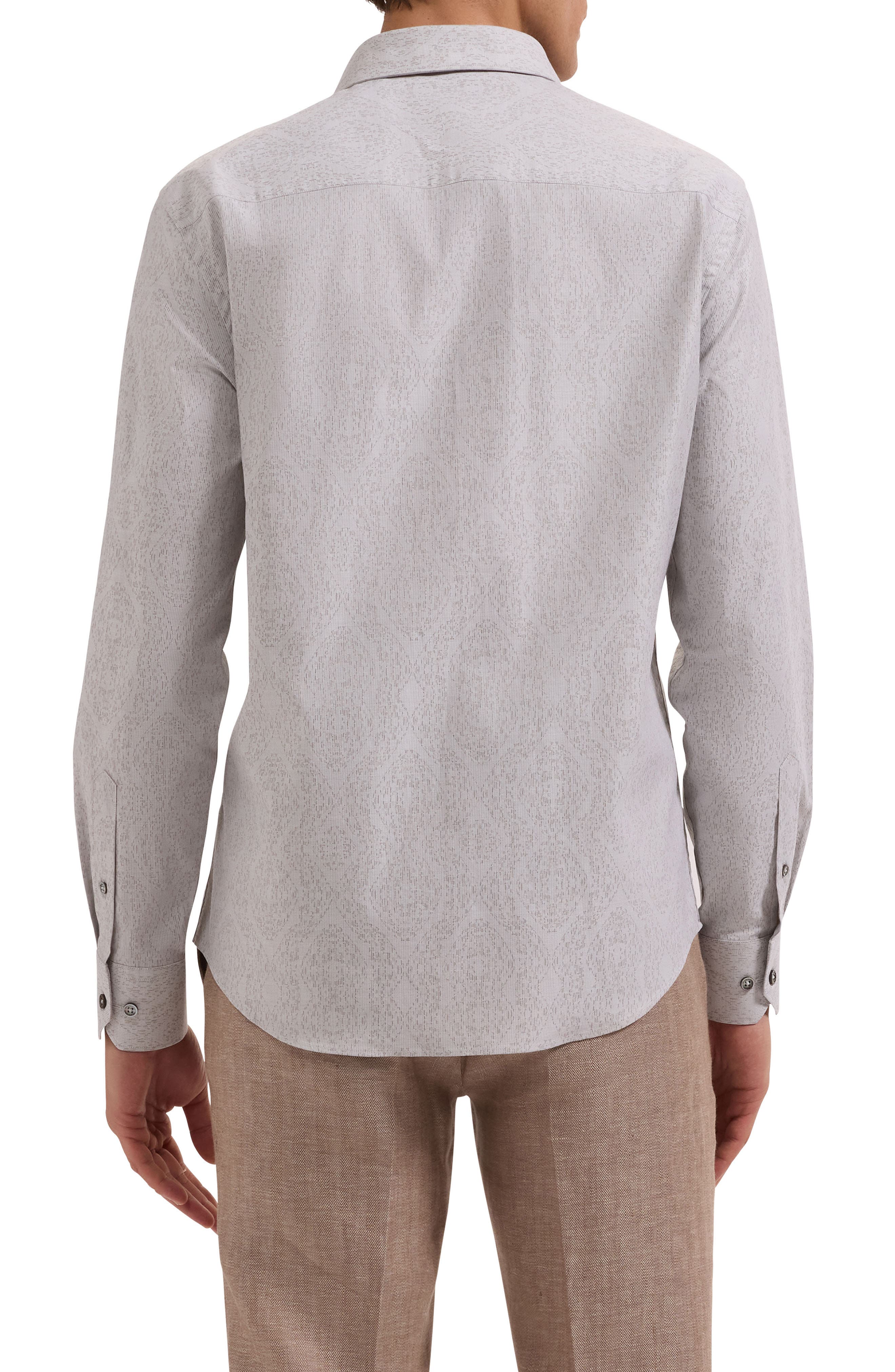 Axel Shaped Fit Stretch Cotton Button-Up Shirt - image 2