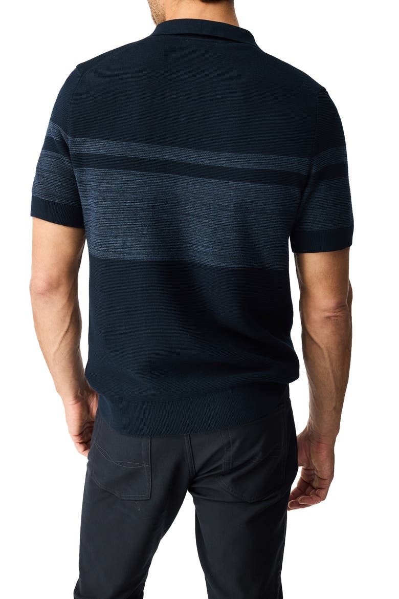 Mount Albert Stripe Short Sleeve Cotton Sweater, Alternate, color, INDIGO