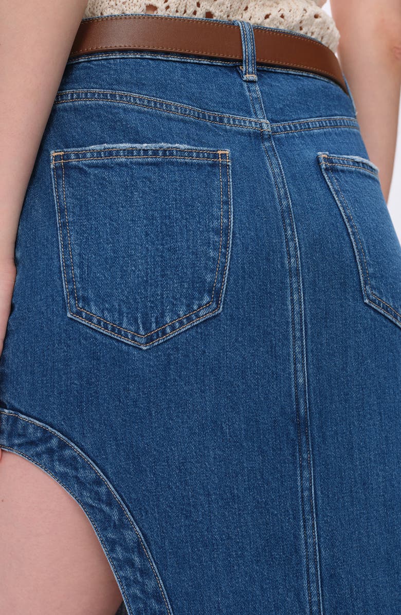 Bayeas Slit Denim Midi Skirt, Alternate, color, Medium Blue