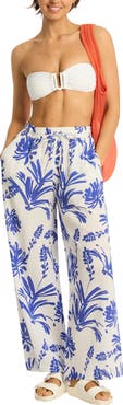 Sea Level Tradewind Beach High Waist Cotton Gauze Cover-Up Pants