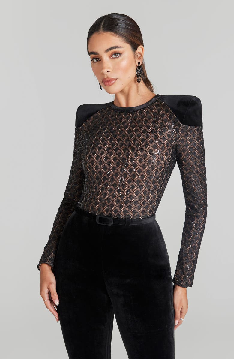 NADINE MERABI Amanda Long Sleeve Jumpsuit, Alternate, color, Black