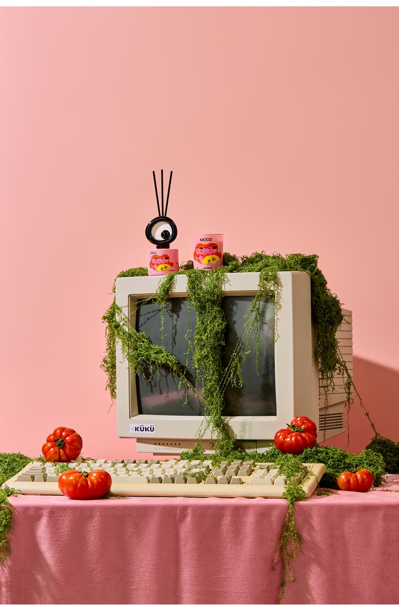 WEKUKU Big Eye Tomato Leaves Scented Candle & Fragrance Diffuser Gift Set, Alternate, color, Red