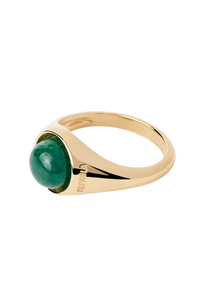 Aventurine Moon Ring, Alternate, color, Green Aventurine