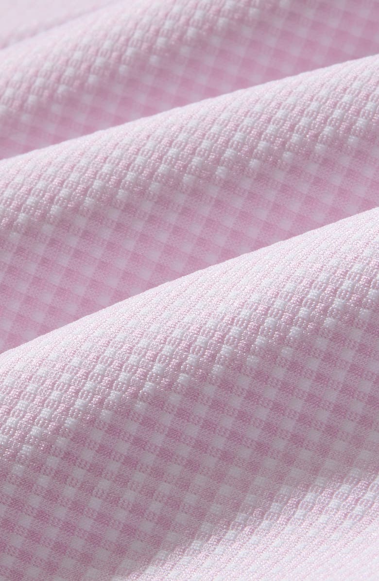 Mizzen+Main Haylard Trim Fit Pink Gingham Textured Knit Button-Up Shirt, Alternate, color,