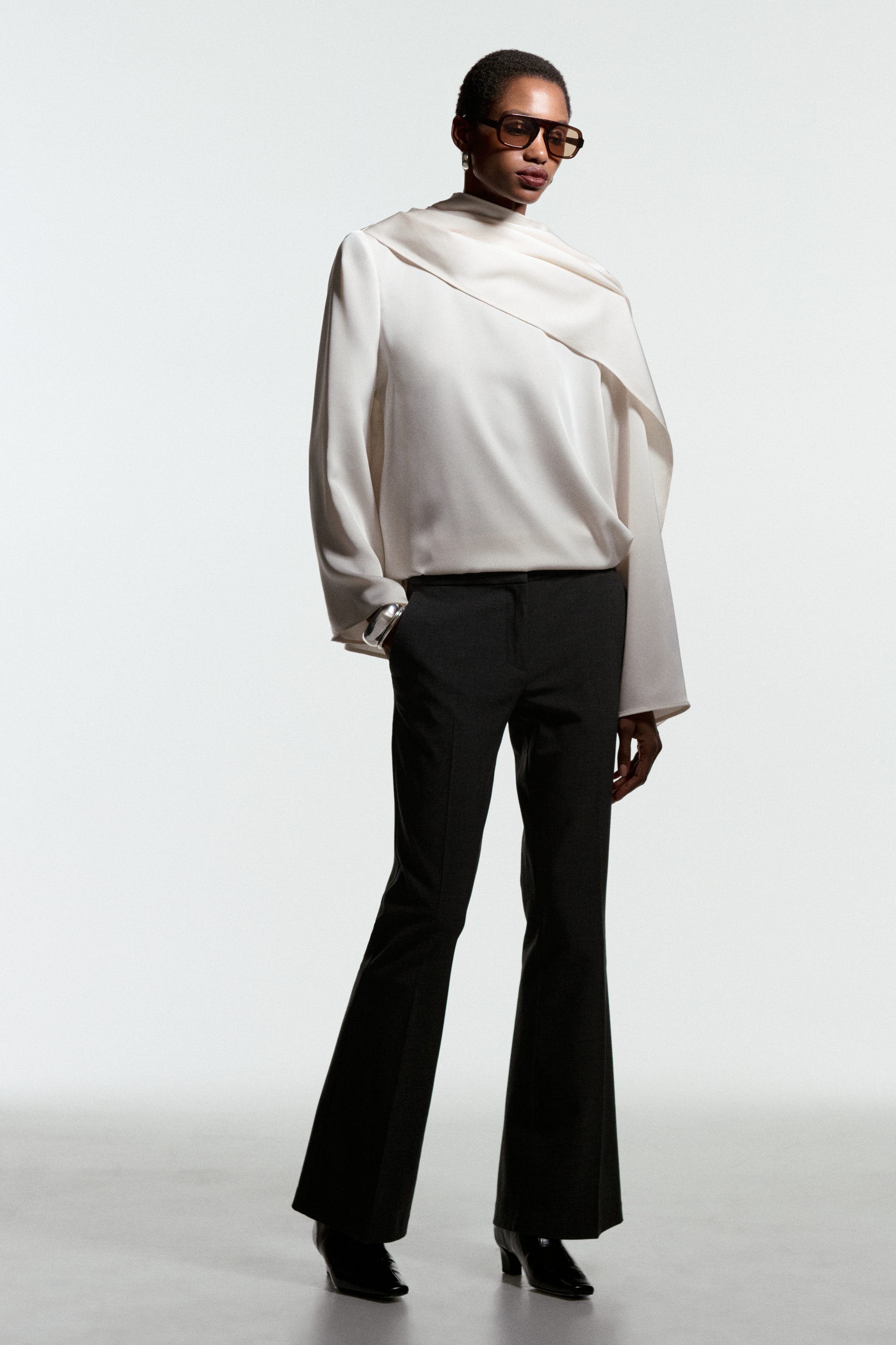 Flared Tailored Trousers - image 2