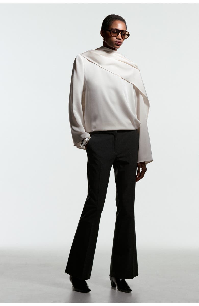 H&M Flared Tailored Trousers, Alternate, color, Charcoal Gray