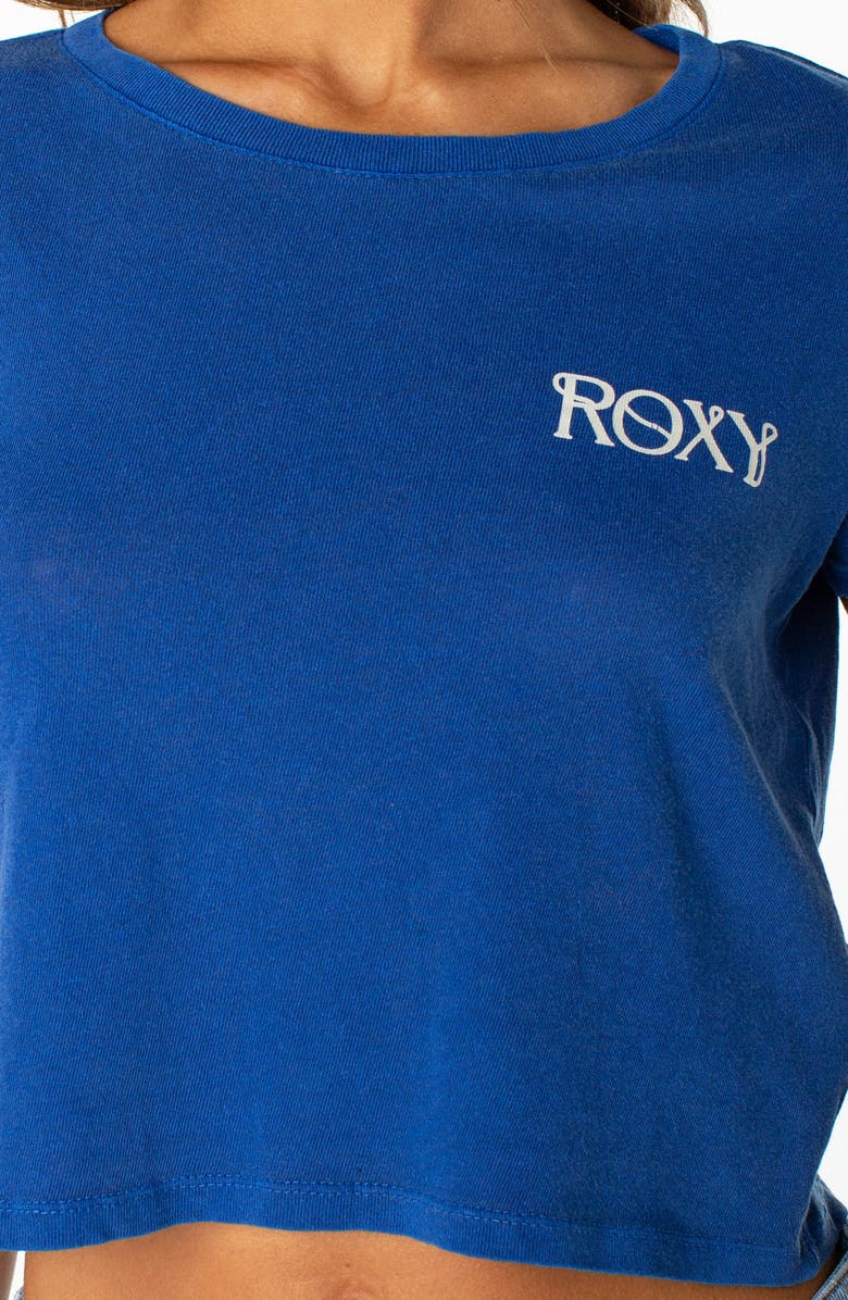 Roxy Beach Day Crop Cotton Graphic T-Shirt, Alternate, color, Surf The Web Beach Day