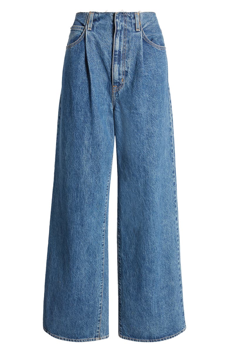SLVRLAKE Taylor Pleated Wide Leg Jeans, Alternate, color,