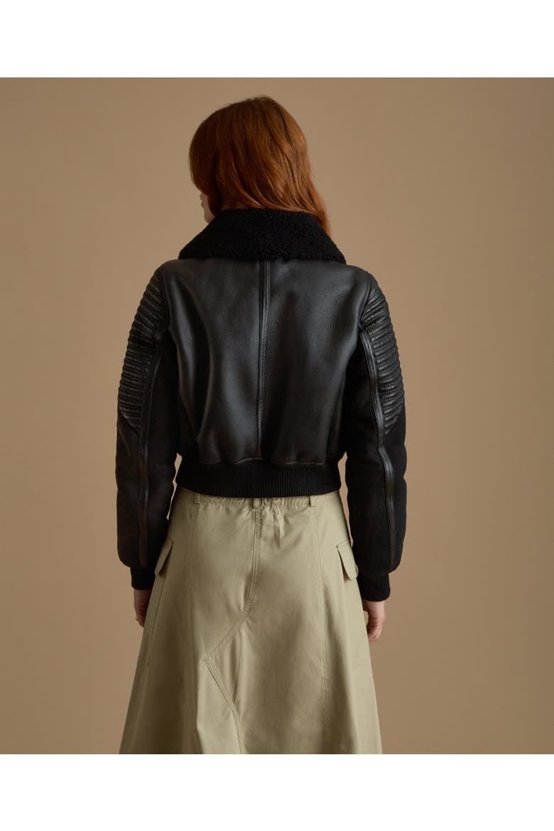 Lucinda Sheepskin Jacket, Alternate, color, Black
