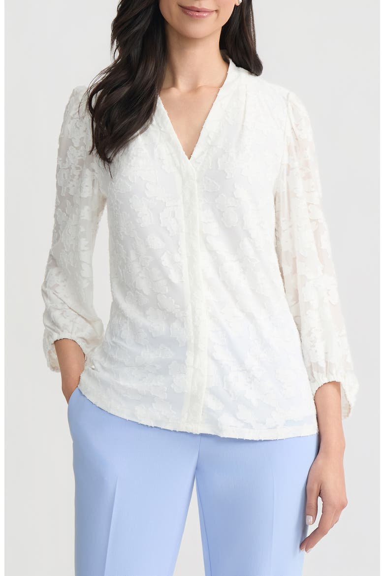 Burnout Floral Woven Shirt, Main, color, LILY WHITE