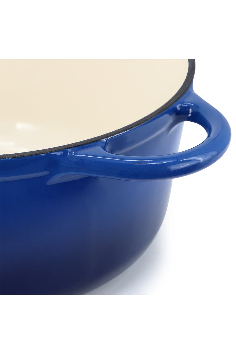 6.35 Quart Round Enameled Cast Iron Dutch Oven, Alternate, color, Dark Blue