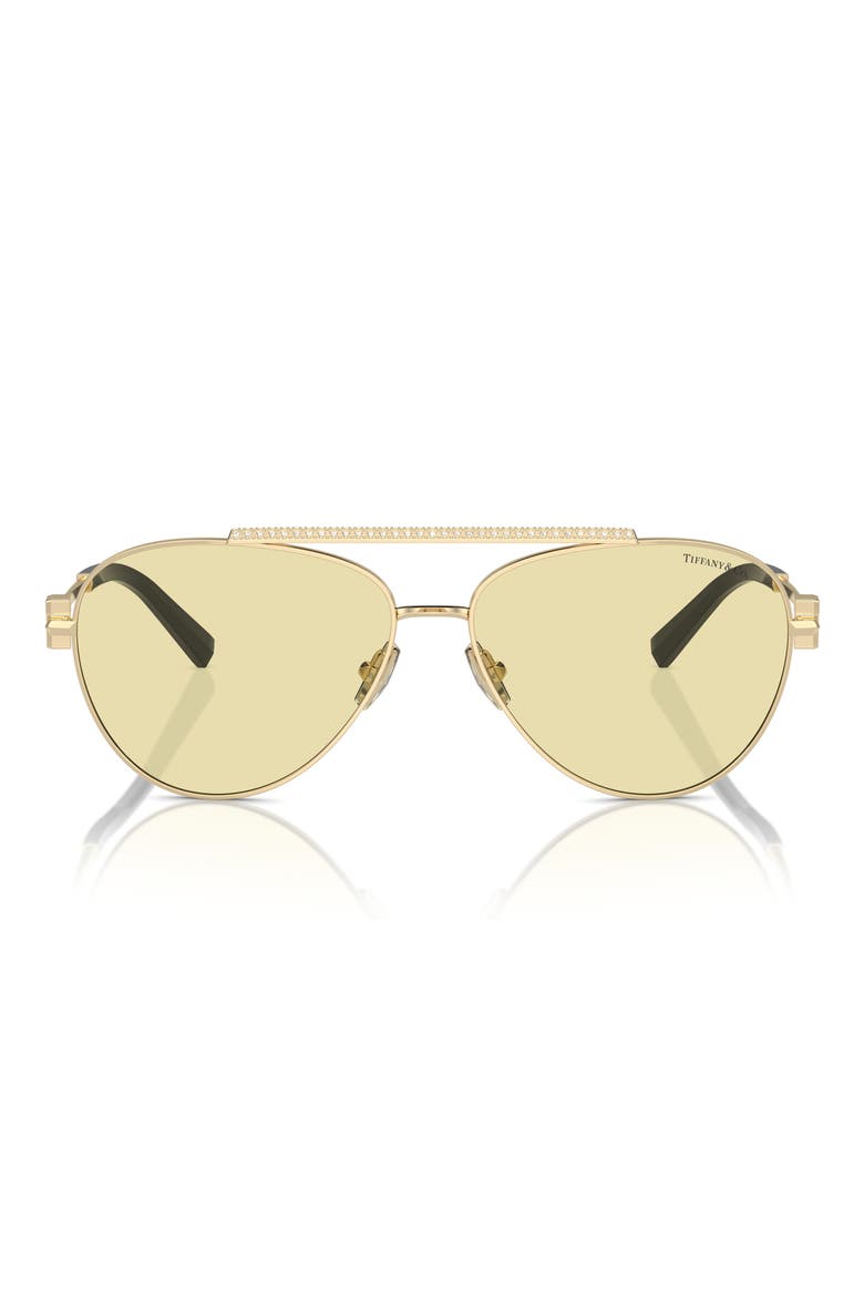 59mm Polarized Pilot Sunglasses, Main, color, PALE GOLD