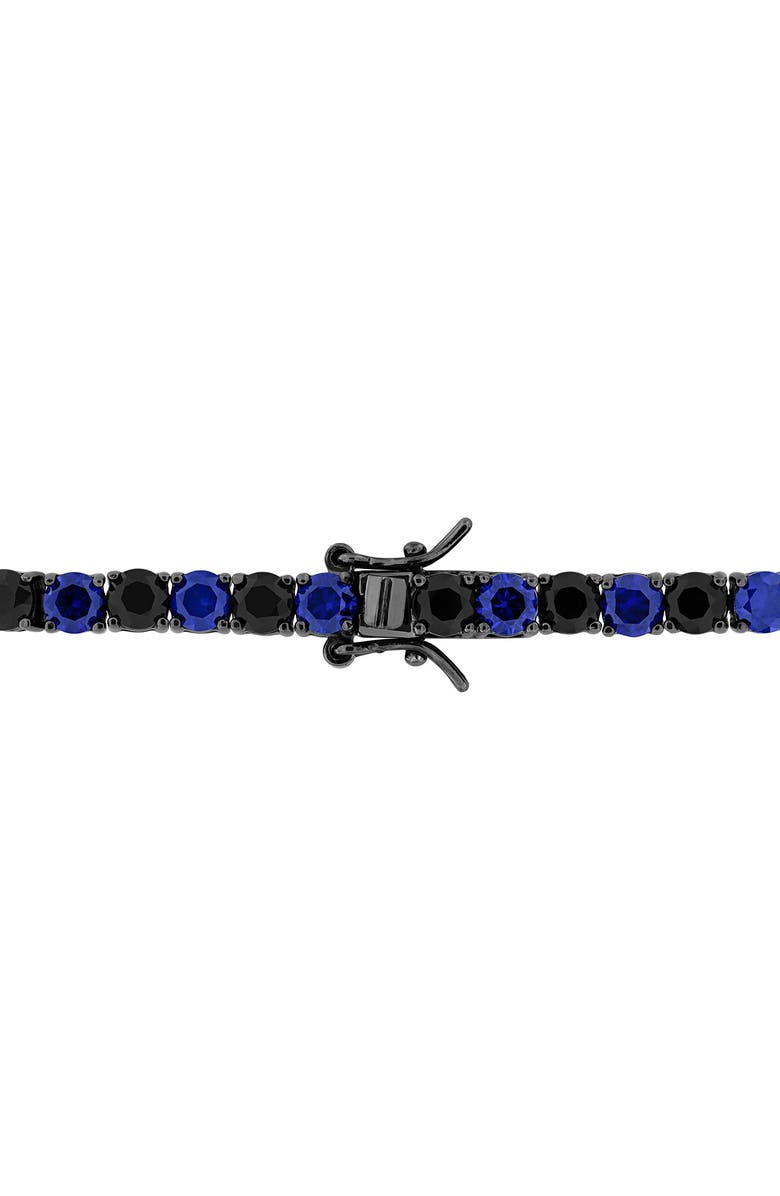 DELMAR Men's Sterling Silver Lab Created Sapphire Bracelet, Alternate, color, Blue