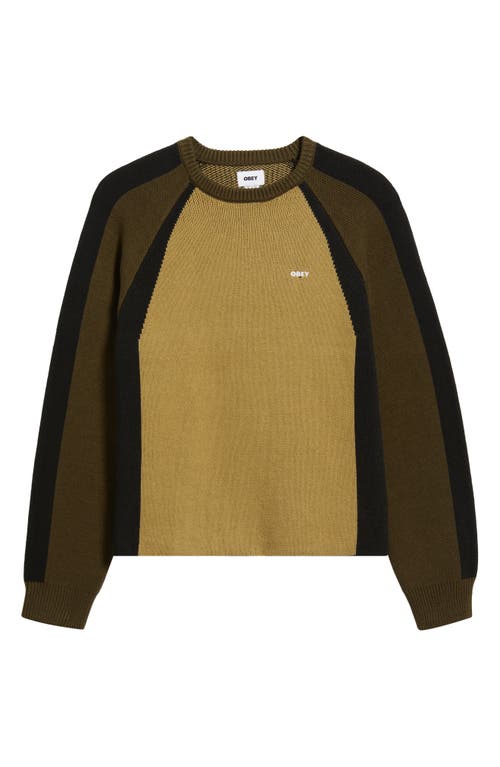 Obey Raglan Sleeve Sweater In Multi
