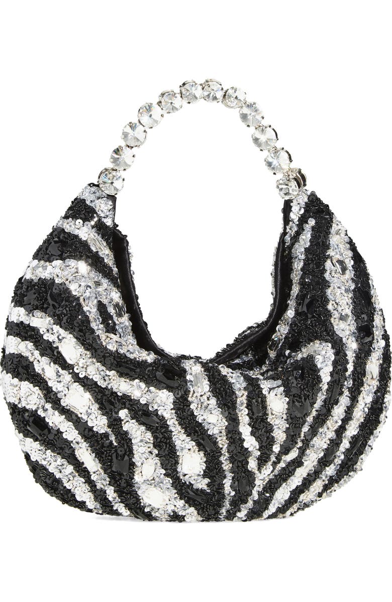 L’alingi Zebra Stripe Hobo Bag, Alternate, color, Zebra