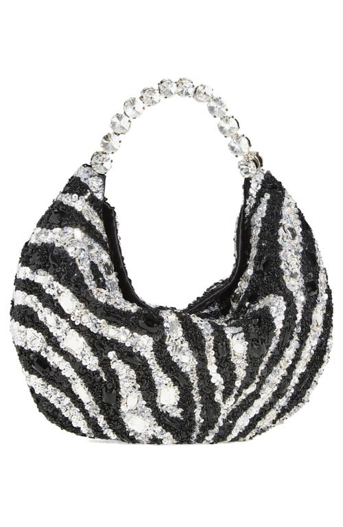 L'alingi Zebra Stripe Hobo Bag In Black