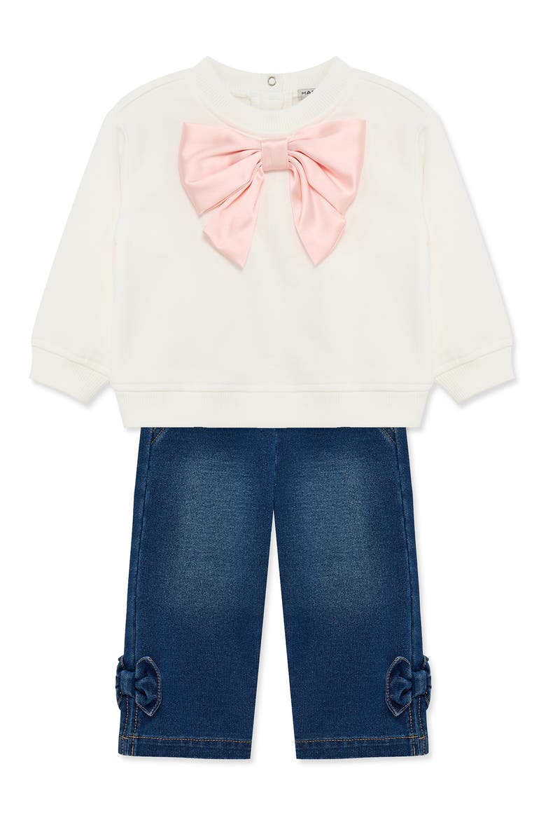 Kids' Bow Top & Pants Set, Alternate, color, WHITE