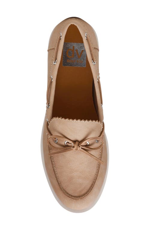 Dolce Vita Dv By Lagoon Block Heel Boat Shoe Loafer In Camel
