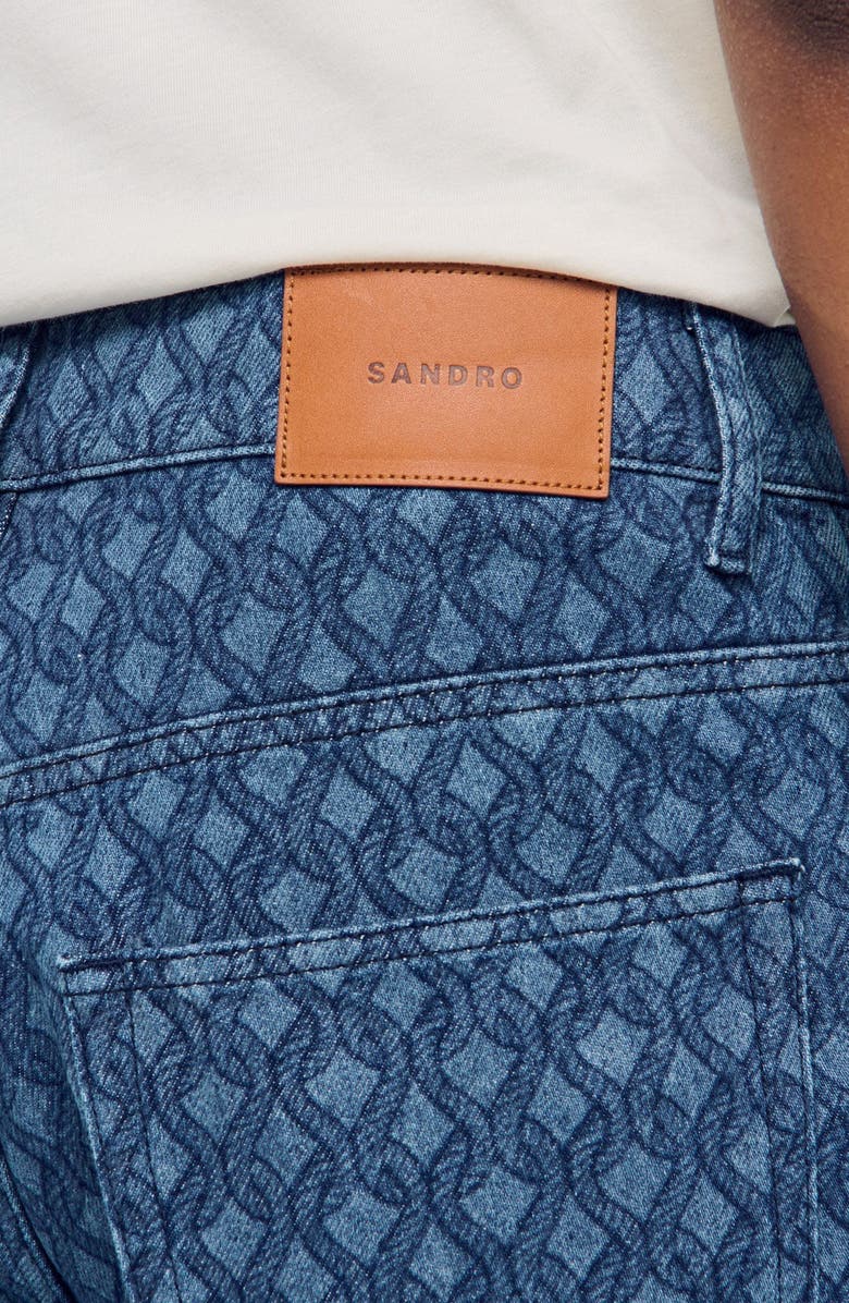 SANDRO Rope pattern baggy jeans, Alternate, color, Raw-Denim