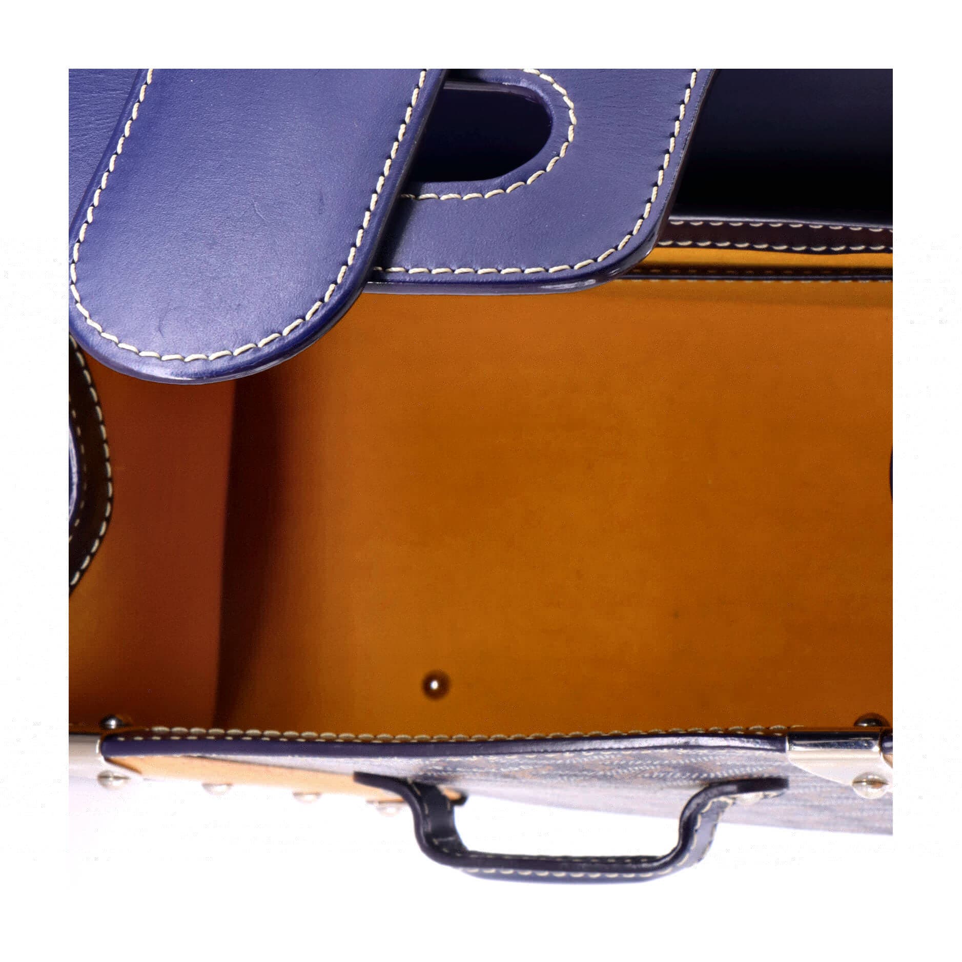 Saigon Top Handle Bag Coated Canvas with Leather PM, Alternate, color, Blue