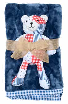 Chick pea Kids' Flannel Blanket & Bear Set