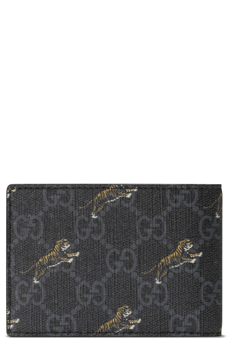 Gucci Tiger Print Bifold Wallet, Main, color, 