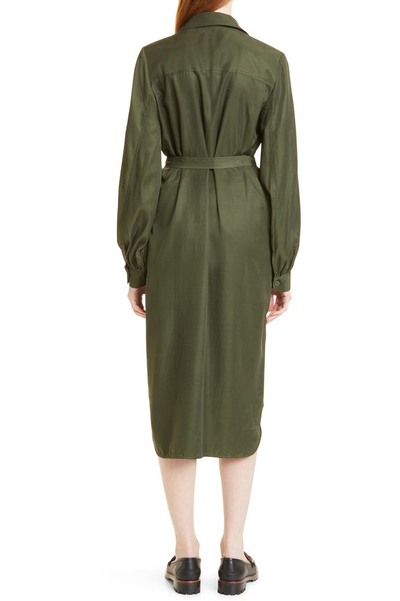 Camila Long Sleeve Midi Shirtdress, Alternate, color, DUFFEL BAG