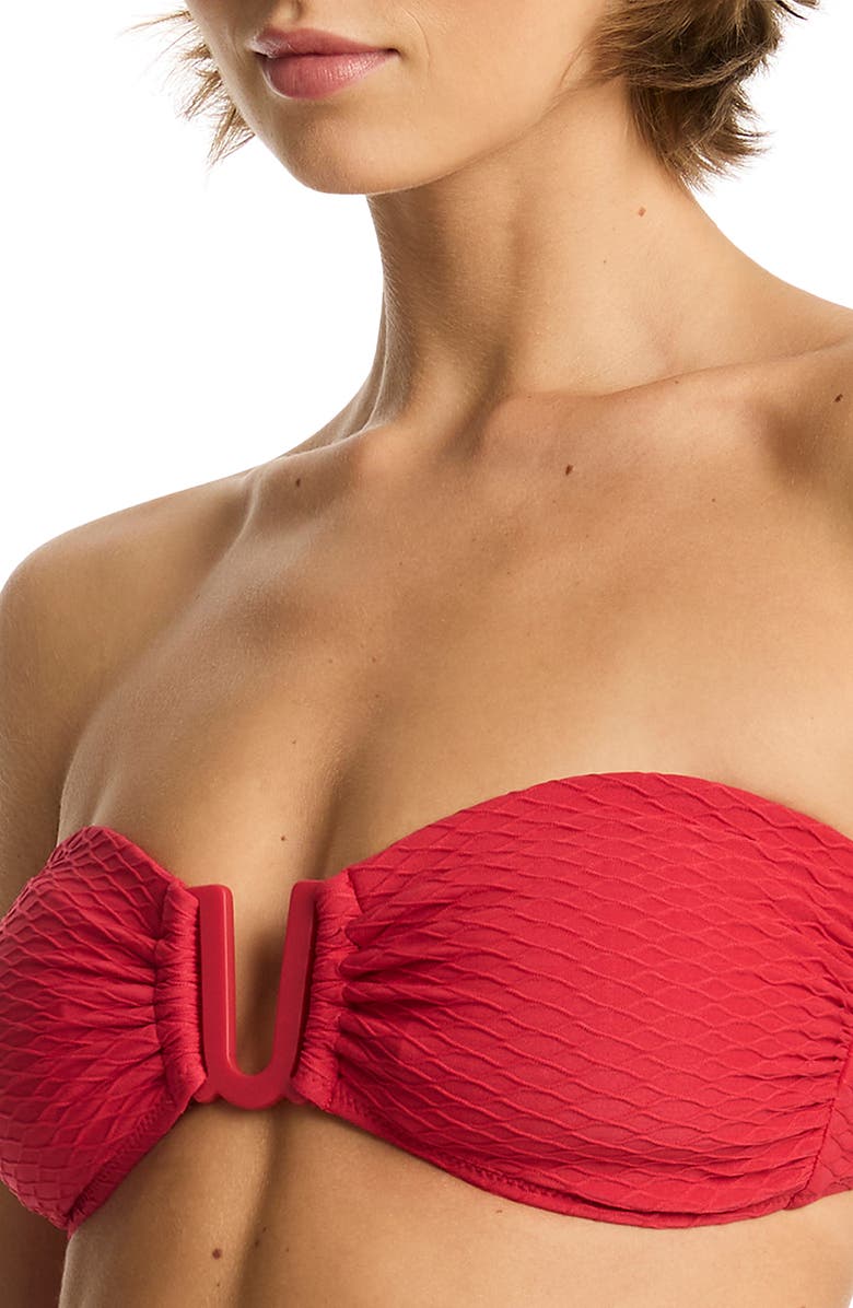 Sea Level U-Bar Bikini Top, Alternate, color, Red