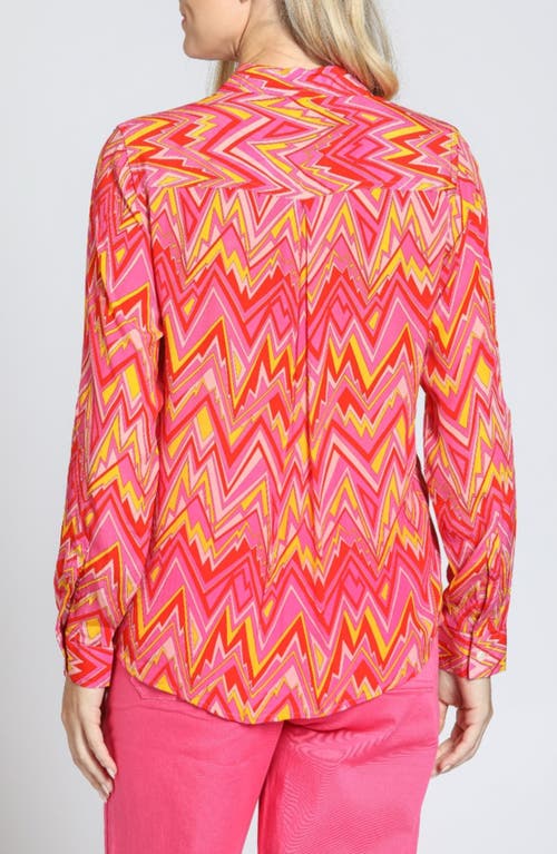 Apny Print Button-up Shirt In Pink Multi