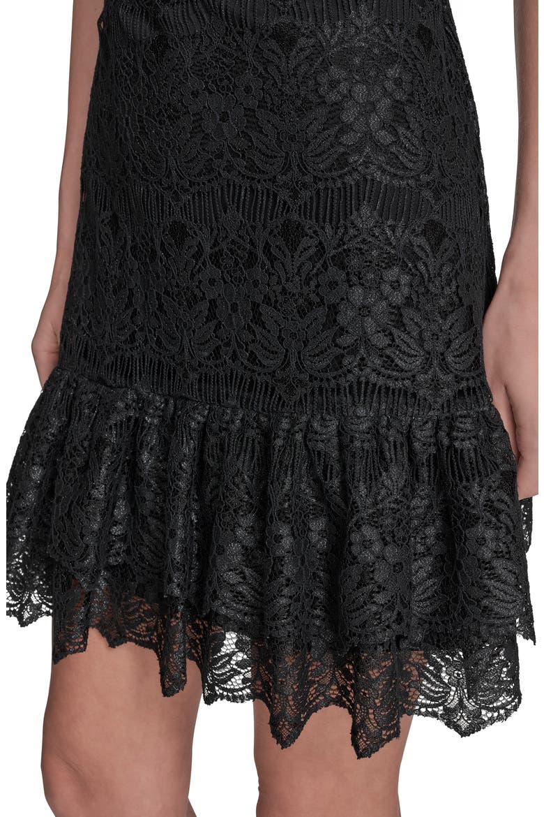 Flutter Sleeve Lace Sheath Dress, Alternate, color, BLACK