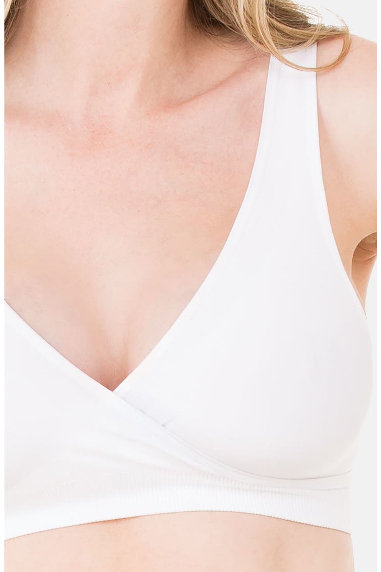 Ingrid & Isabel® Seamless Cross Front Nursing Bra, Alternate, color, WHITE