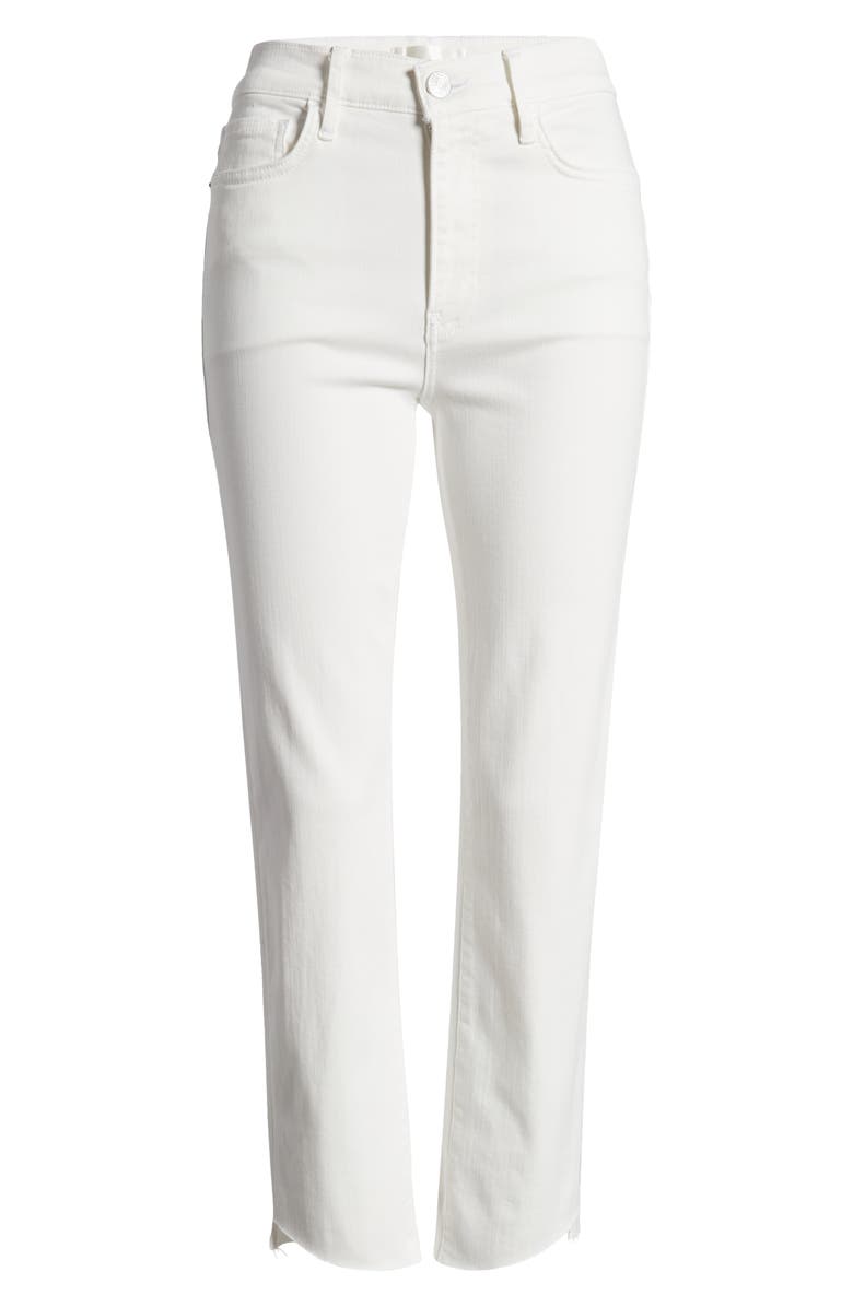 FRAME Le High Straight Cascade Raw Hem Jeans, Alternate, color, Au Natural Clean