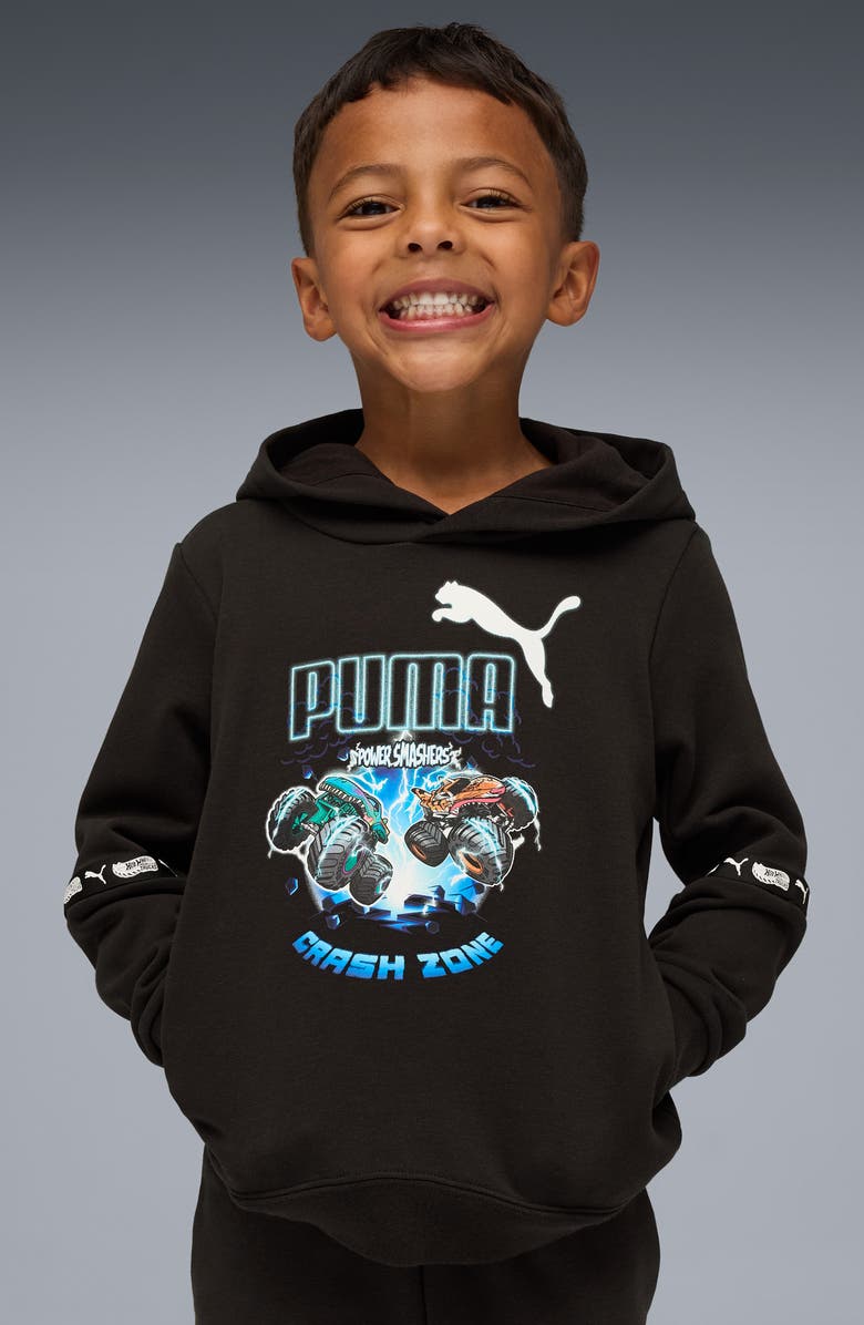 PUMA x Hot Wheels Kids' Cotton Blend Hoodie, Alternate, color, Puma Black