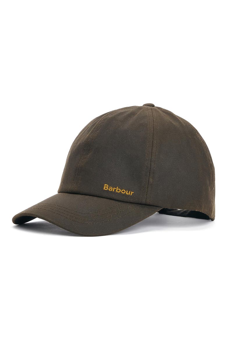 Belsay Waxed Cotton Sports Cap, Main, color, OLIVE