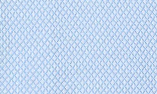 David Donahue Regular Fit Blue Micro Diamond Cotton Dobby Dress Shirt In Multi