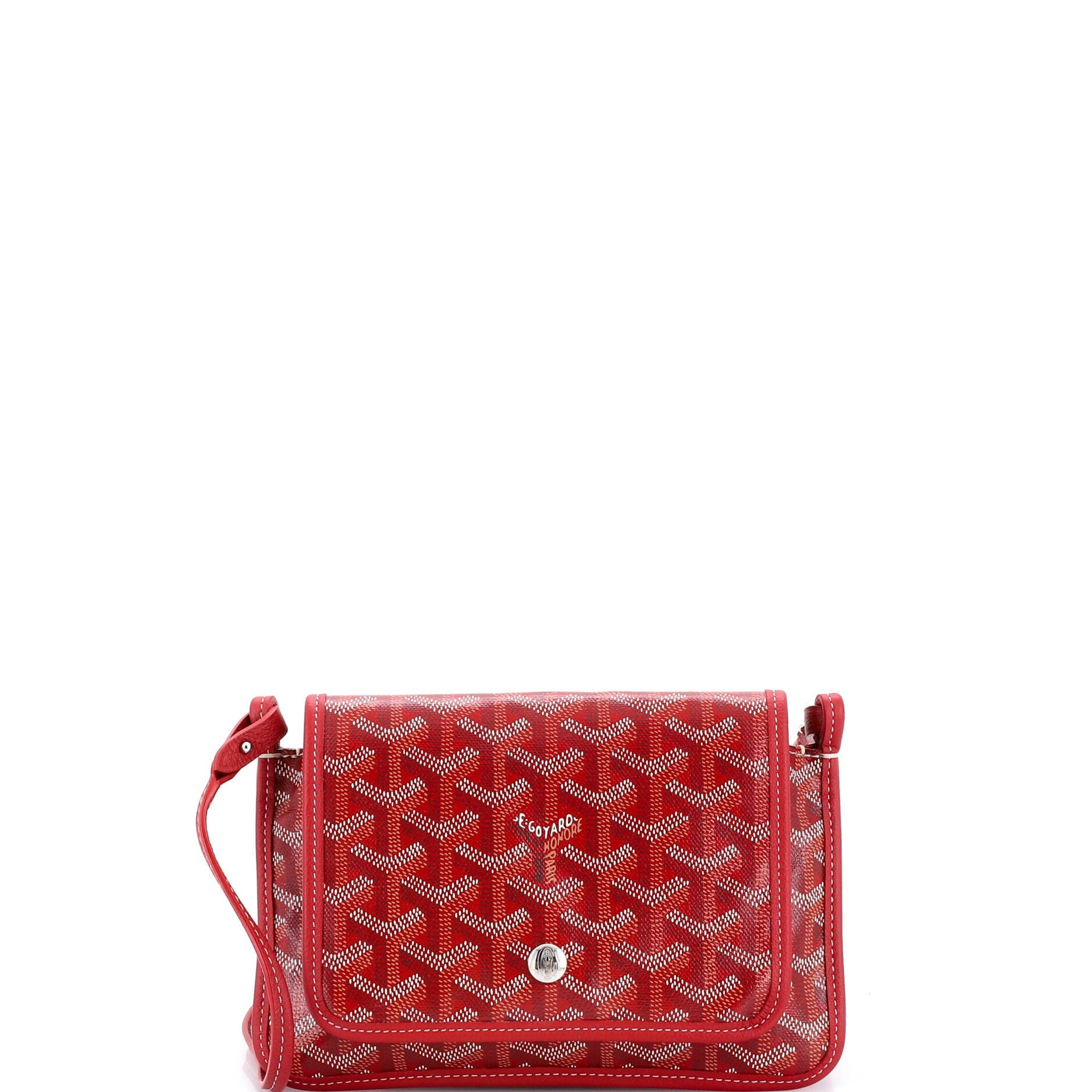 Pre-Owned Goyard Plumet Clutch Wallet Coated Canvas, Main, color, Red