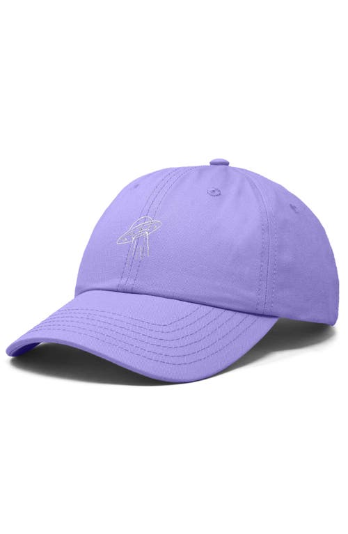 Dalix Ufo Embroidered Adjustable Dad Cap In Lavender