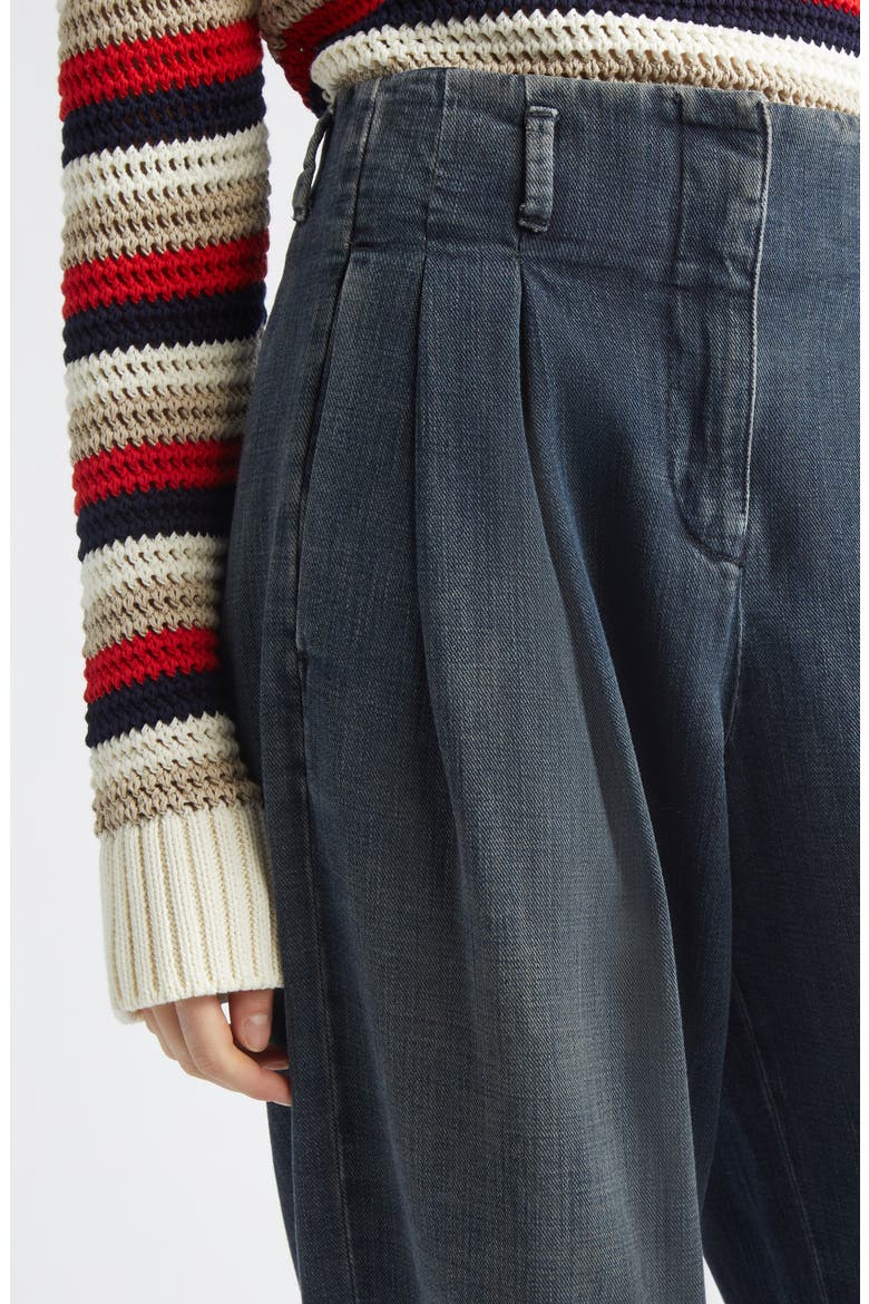 Journey Pleated Wide Leg Jeans, Alternate, color, BLUE