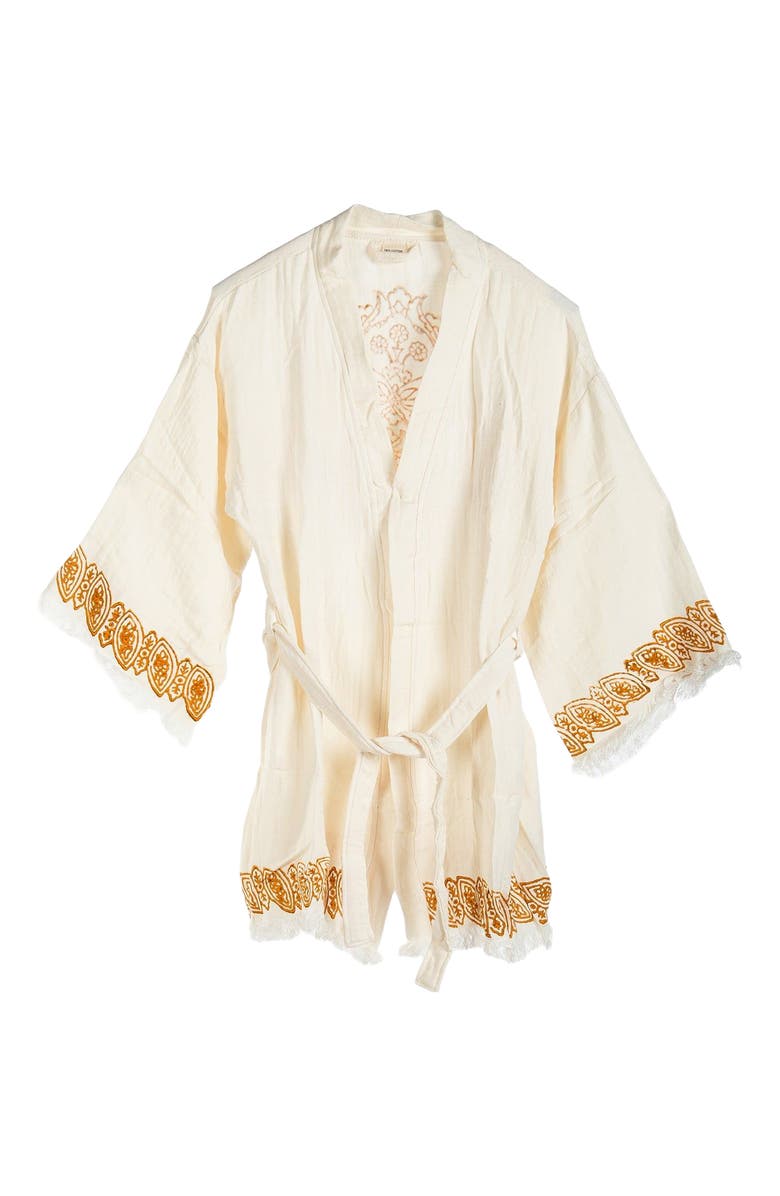 Forever & Always Shoes Romy Handmade Cotton Boho Kimono, Main, color, Off-White