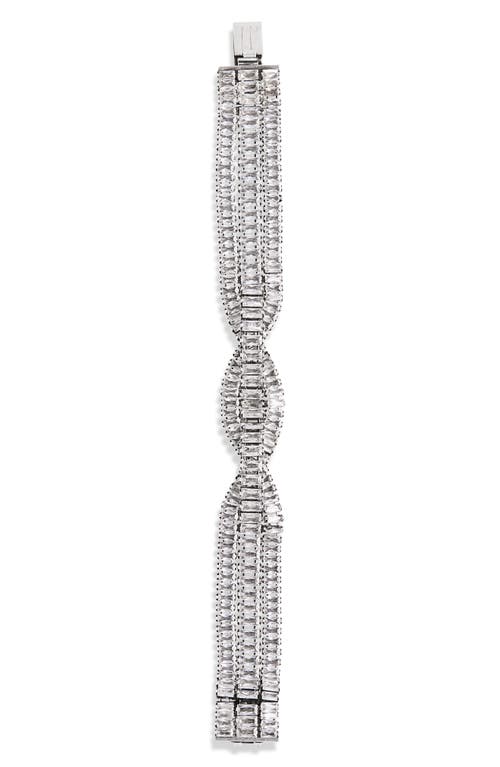 Isabel Marant Baguette Glass Line Bracelet In Transparent/silver Trsi