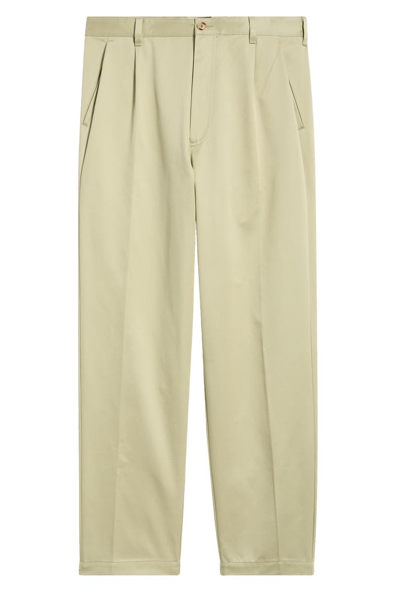 Kai Pleated Cotton Trousers, Main, color, BEIGE/ KHAKI