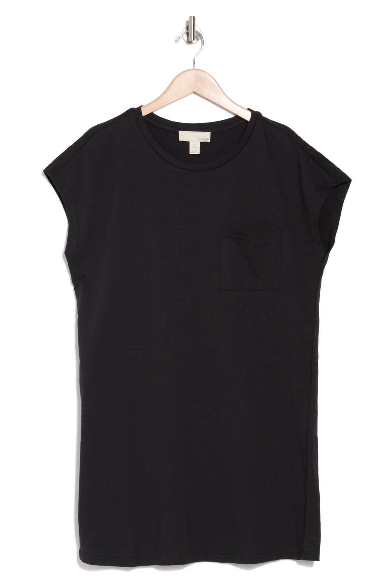 Arabella Slub Cotton Tunic T-Shirt, Alternate, color, BLACK